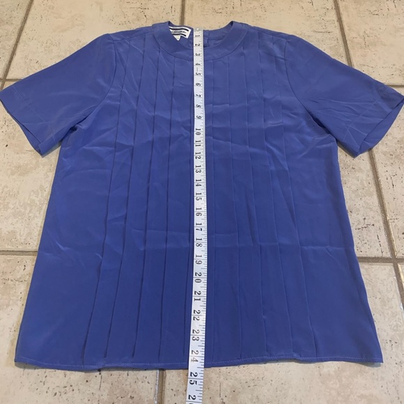 Vintage 80s Dana Alexander Purple Pleated Blouse Yugoslavia WPL 8046 Size 6 - Picture 5 of 5